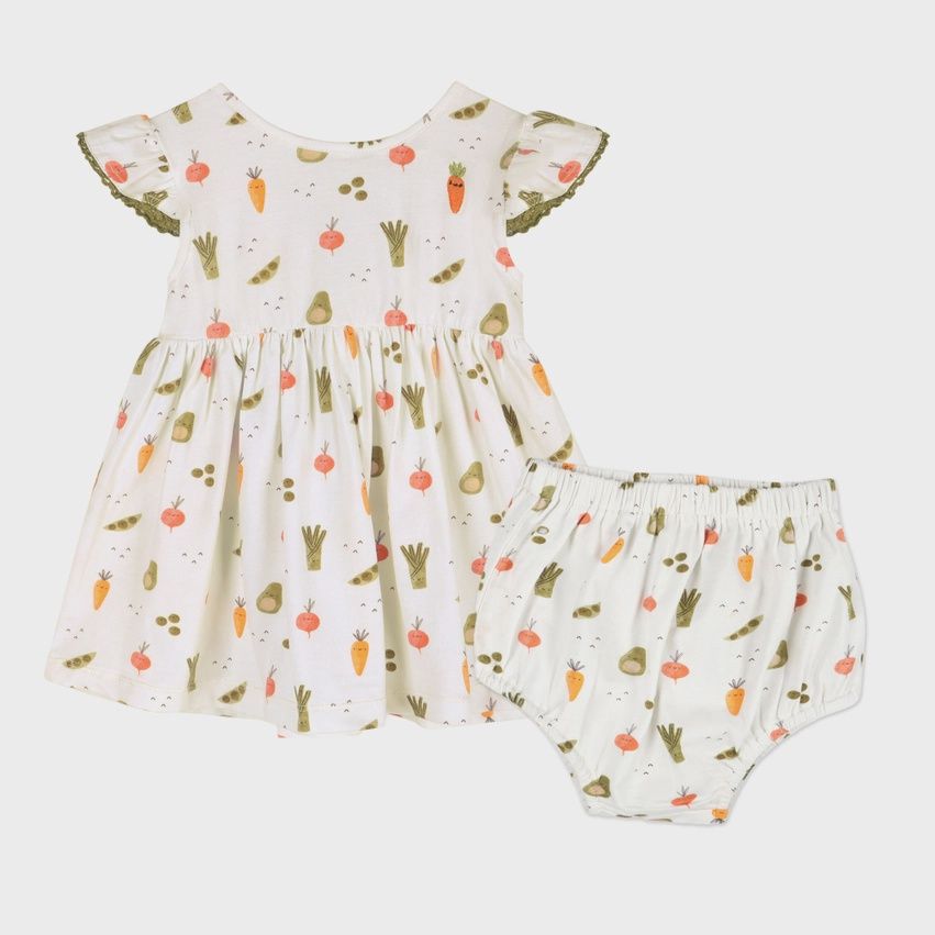 Veggies Baby Dress &amp; Bloomer