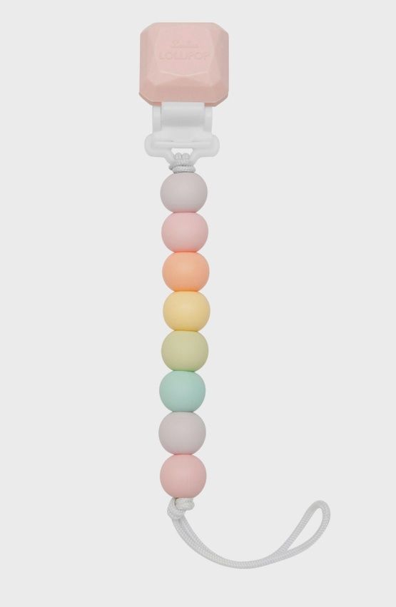 Lolli Gem Pacifier Clip - Cotton Candy