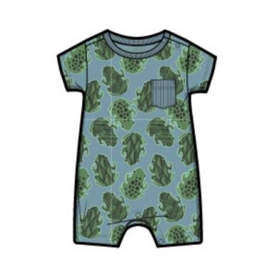 Pocket Shortie Baby Romper - Hopalong Frogs