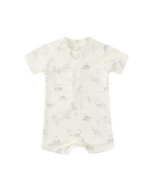 Zip Rashguard One-Piece Dinosaur Swimsuit