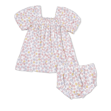 Puff Sleeve Baby Doll Dress And Bloomer - Sarah Floral