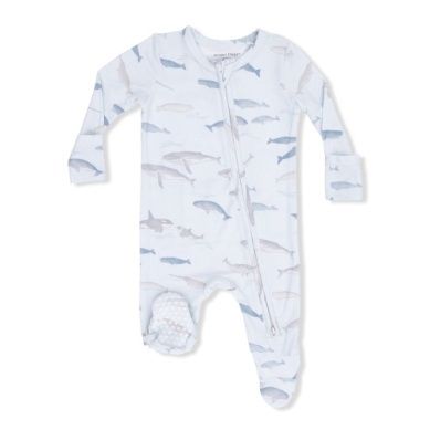 2 Way Zipper Footie - Little Whales