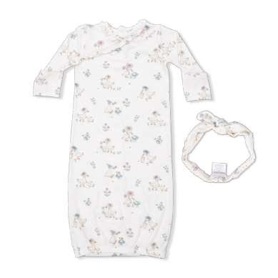 Kimono Gown &amp; Knot Headband - Flower Ducklings