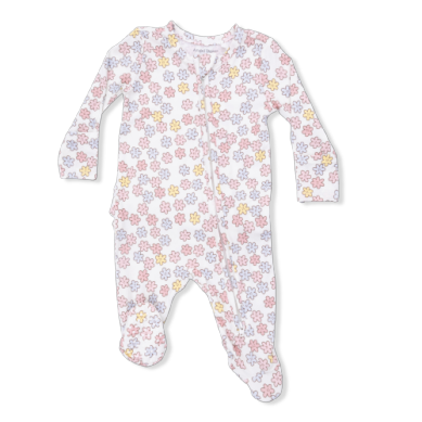 2 Way Zipper Ruffle Back Footie - Sarah Floral