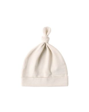 Knotted Baby Hat - Oat Micro Stripe