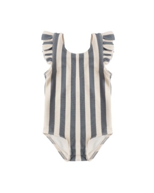 Scoop Back One Piece Swimsuit Retro Ocean Stripe