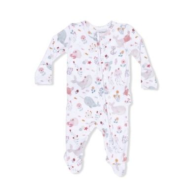 Garden Sea Creatures - 2 Way Ruffle Back Zipper Footie