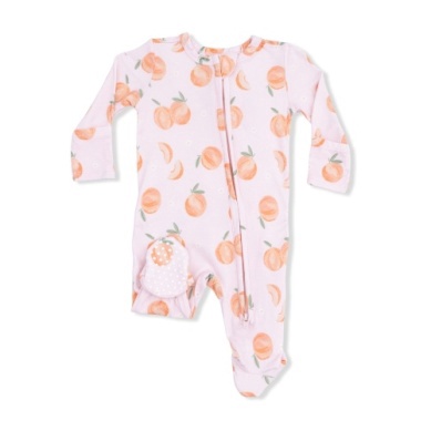 Sweet Peach - 2 Way Ruffle Back Zipper Footie