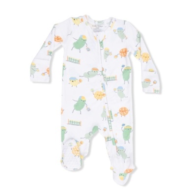 Pickles Playing Pickleball - 2 Way Zipper Footie