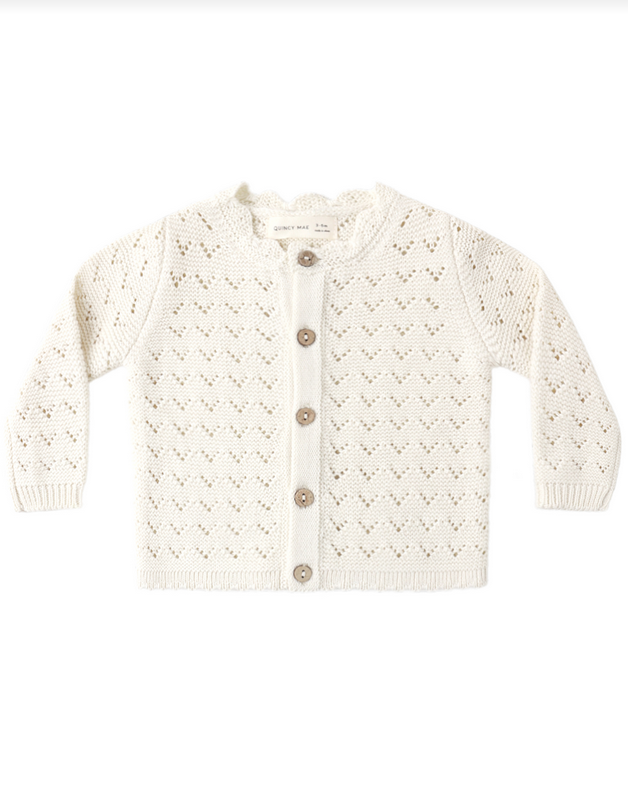Scalloped Cardigan Natural