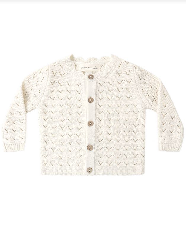 Scalloped Cardigan Natural