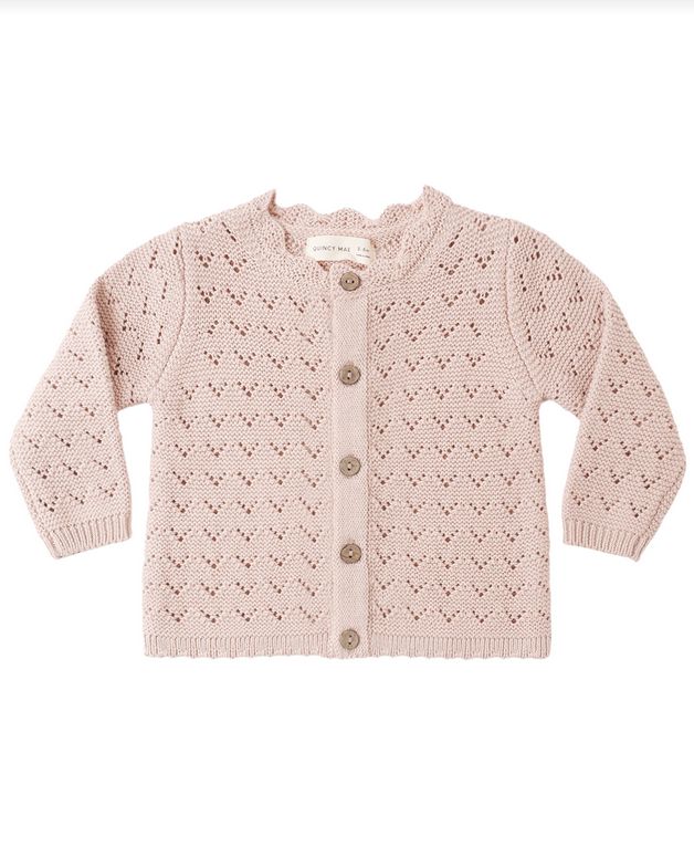 Scalloped Cardigan Blush