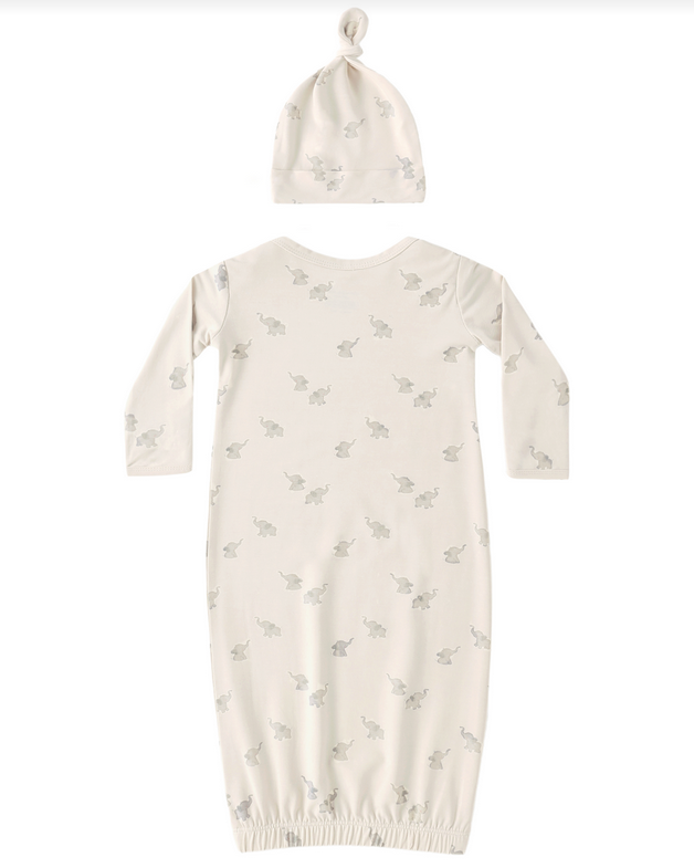 Bamboo Gown and Hat Set - Elephants