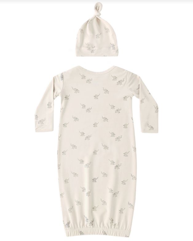 Bamboo Gown and Hat Set - Elephants