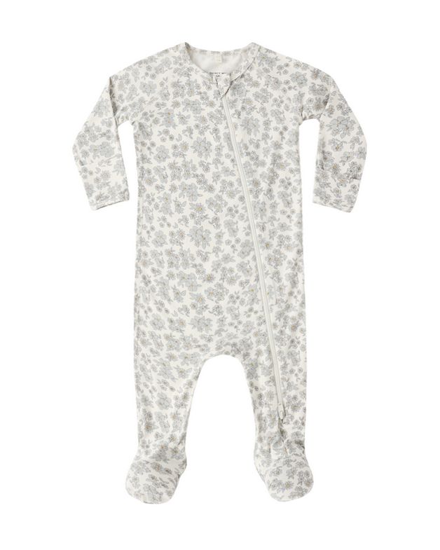 Bamboo Zip Long Sleeve Sleeper Footie - Blue Floral