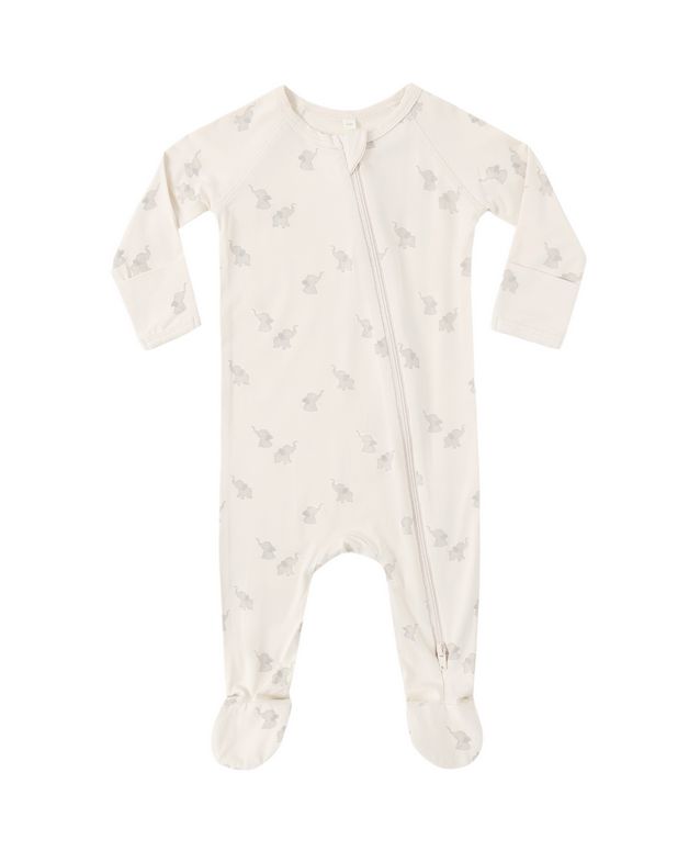 Bamboo Zip Long Sleeve Sleeper Footie - Elephants