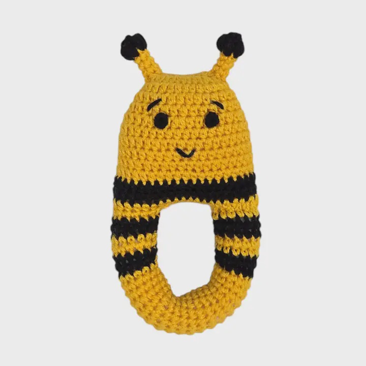 Crochet Bumblebee Rattle Toy