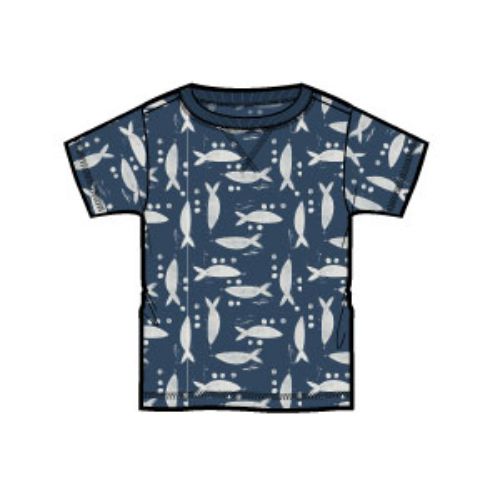 Printed Tee Blockprint Sardines