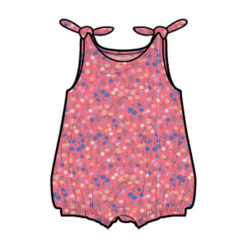 Tie Shoulder Baby Romper - Malindi Wildflowers