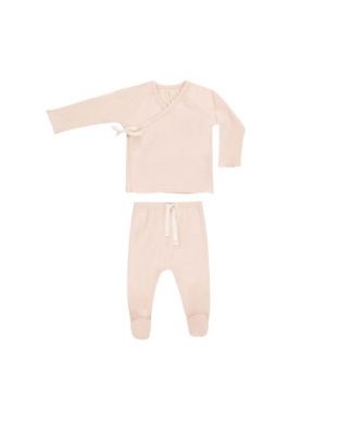 Wrap Top &amp; Footed Pant Set - Petal