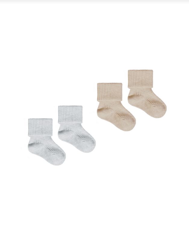 Melange Socks, 2 set, Color: blue, Size: 0-6m