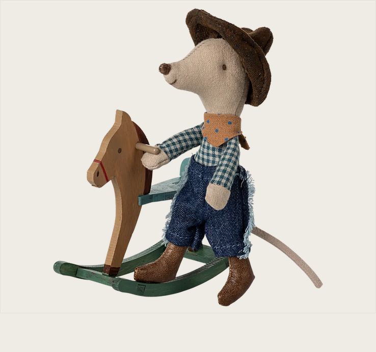 Cowboy Mouse on Rocking Horse