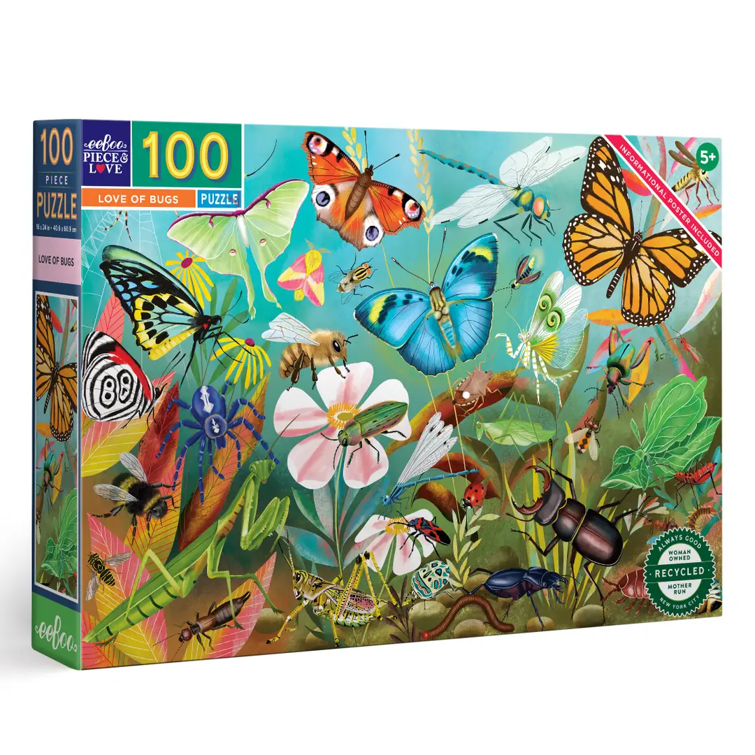 100 Piece Puzzle Love of Bugs