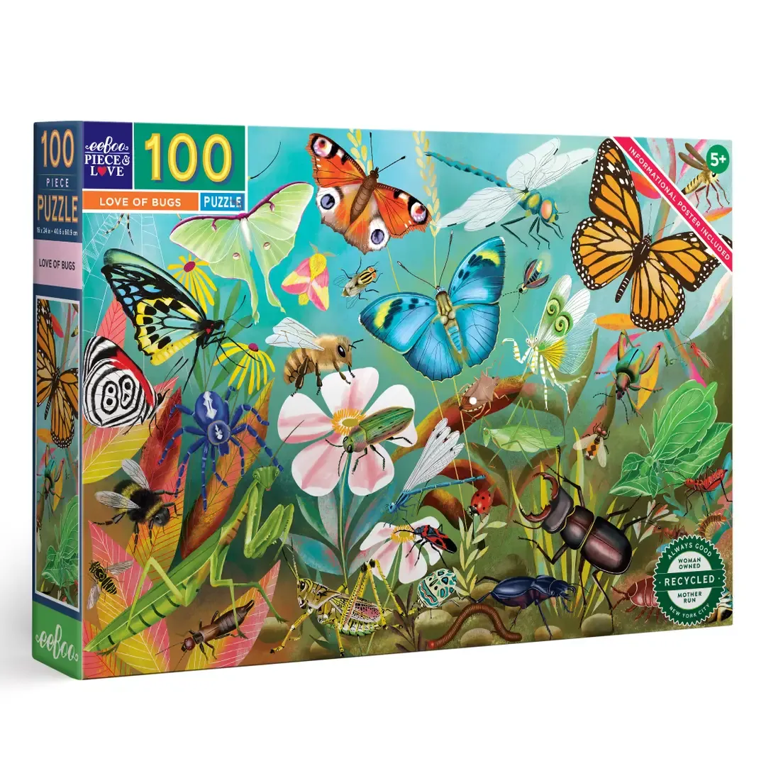 100 Piece Puzzle Love of Bugs