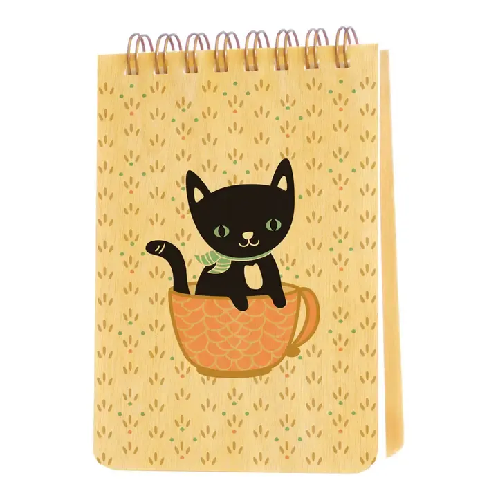 Wood Mini Notepad, Style: Cat
