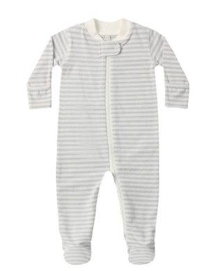 Zip Long Sleeve Sleeper Footie - Cloud Stripe