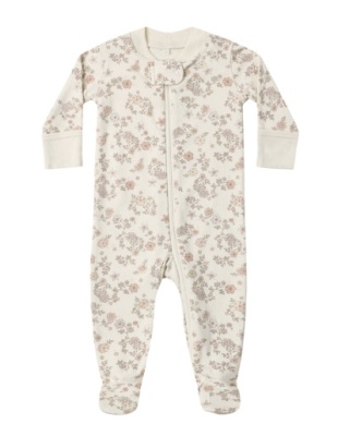 Zip Long Sleeve Sleeper Footie - Floral Vine