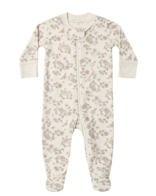 Zip Long Sleeve Sleeper Footie - Floral Vine