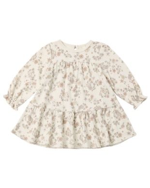 Tiered Jersey Dress - Floral Vine
