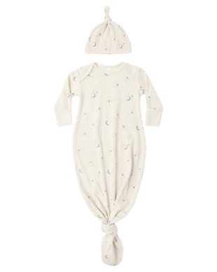 Knotted Baby Gown and Hat Set Celestial