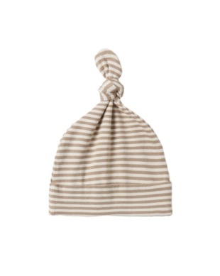 Knotted Baby Hat - Almond stripe