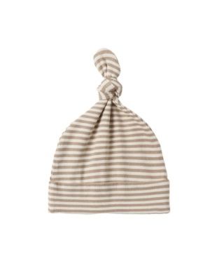 Knotted Baby Hat - Almond stripe