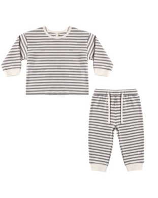 Cozy Top and Pant Set - Slate Stripe