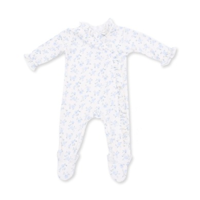 Kimono Ruffle Snap Footie - Rose Briar