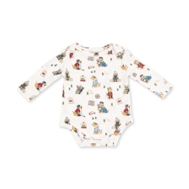 Long Sleeve Bodysuit - Winter Sports Dogs Green