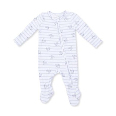 2 Way Zipper Footie - Airplane Stripe