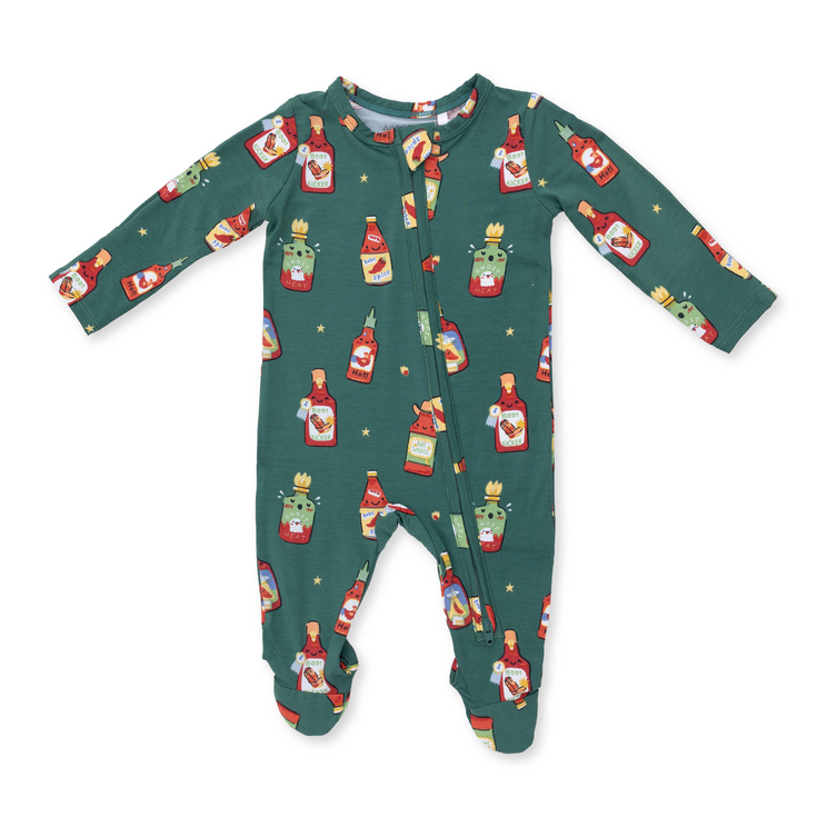 2 Way Zipper Footie - Spice Spice Baby