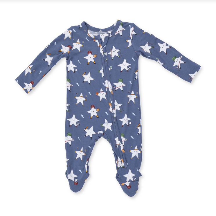 2 Way Zipper Footie - Sports All Stars Glow in the Dark