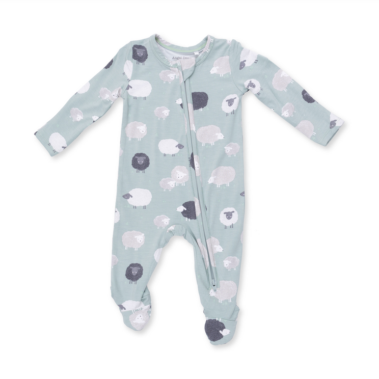 2 Way Zipper Footie - Black Sheep