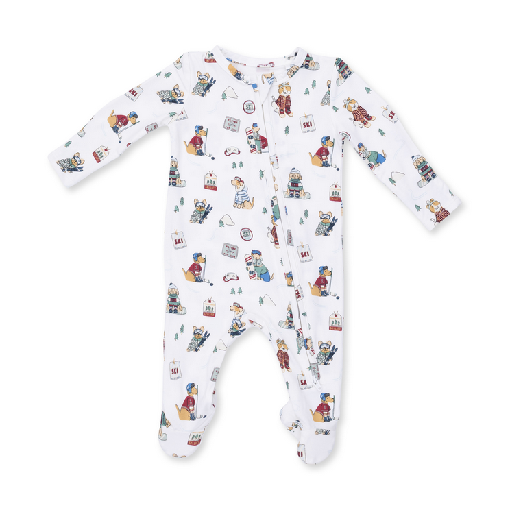 2 Way Zipper Footie - Winter Sports Dogs