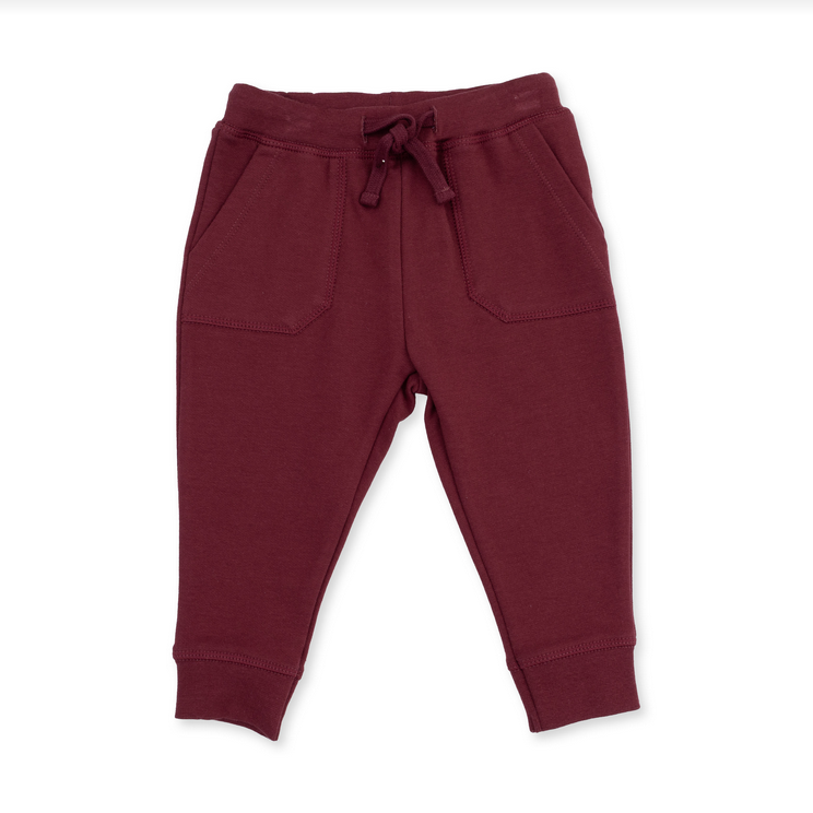 French Terry Jogger Pant - Solid New Maroon