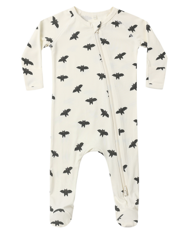 Bamboo Zip Long Sleeve Sleeper Footie - Bats