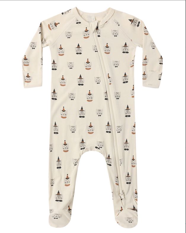 Bamboo Zip Long Sleeve Sleeper Footie - Costume Kittens