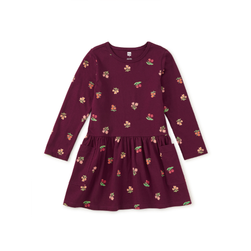 Long Sleeve Pocket Dress - Midnight Posy