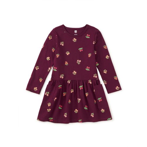 Long Sleeve Pocket Dress - Midnight Posy