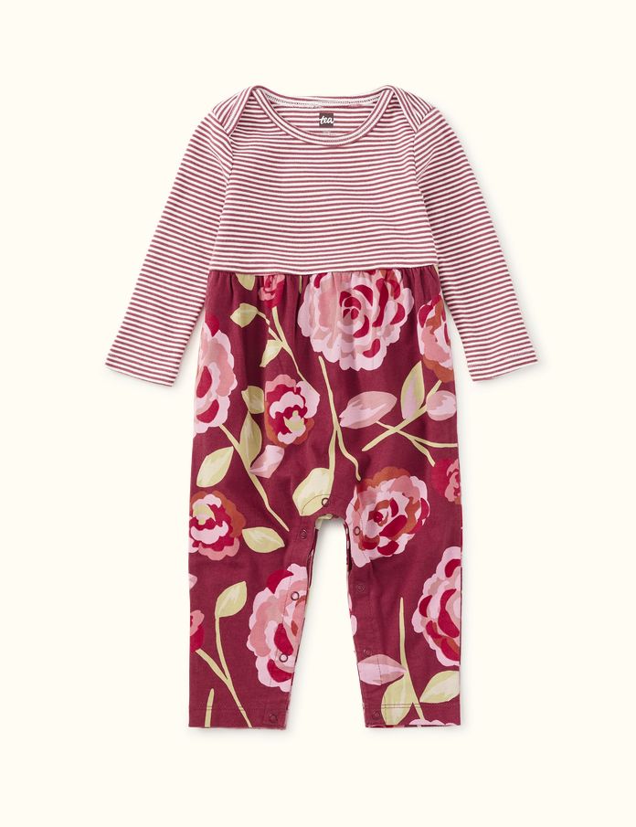 Print Mix Baby Romper - Turkish Rose